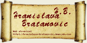 Hranislava Bratanović vizit kartica